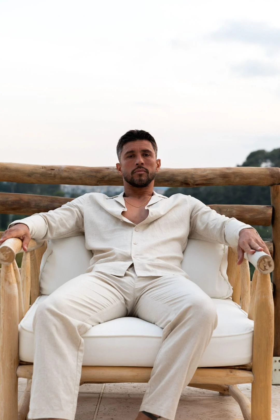 Oatmeal Linen L/S Shirt - Image 4