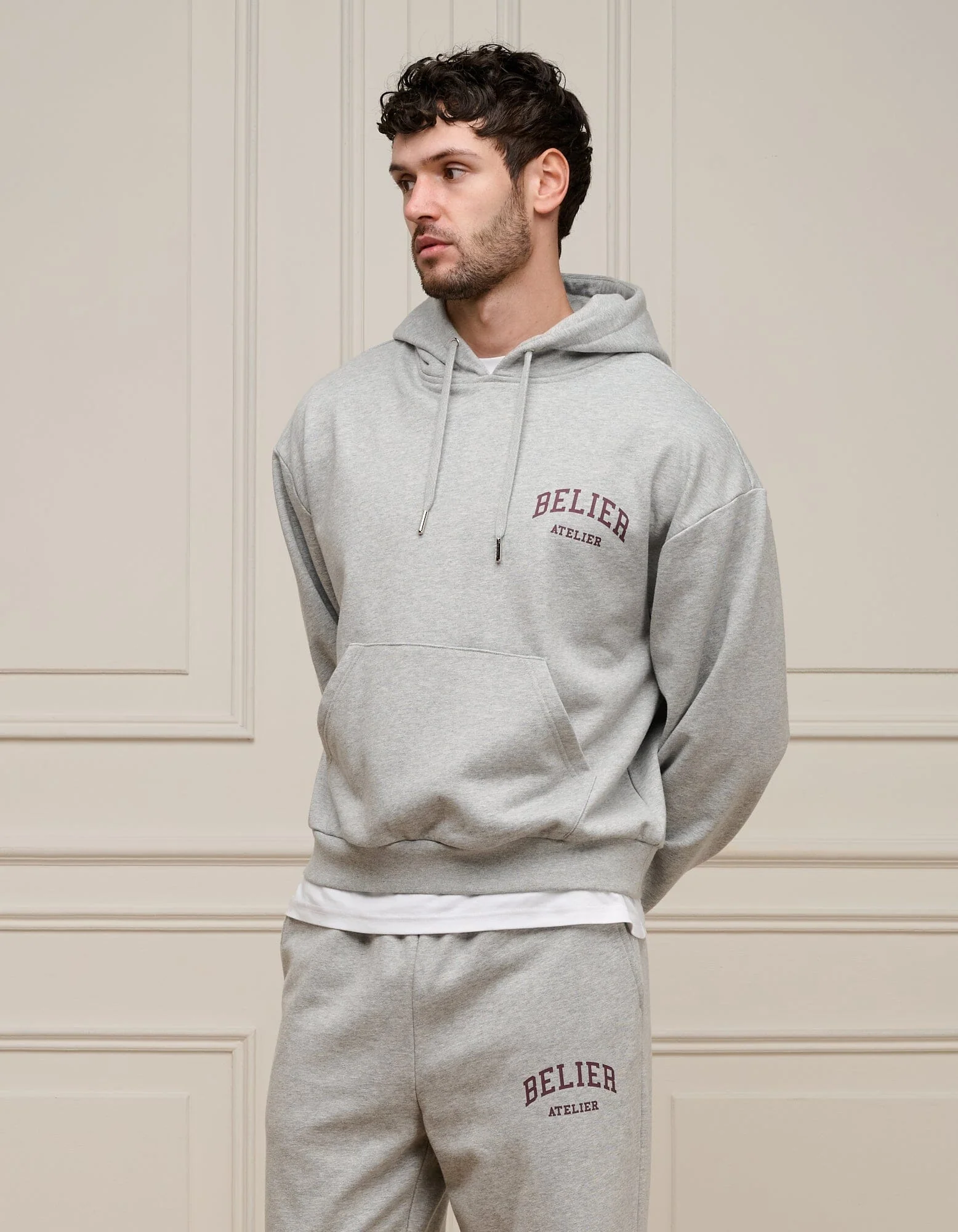 Grey Marl Campus Hoodie - Image 3