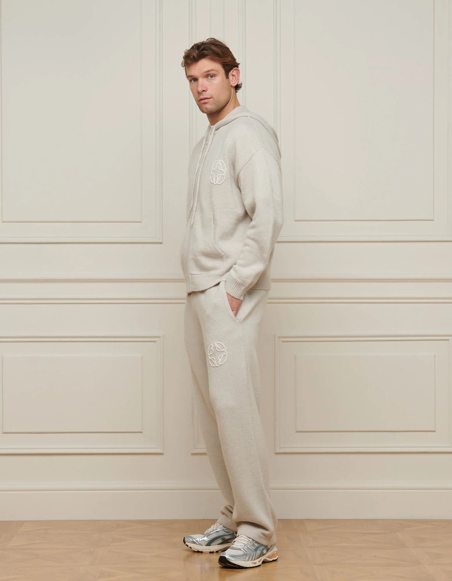 Grey Knit Mohair Hoodie - Image 4