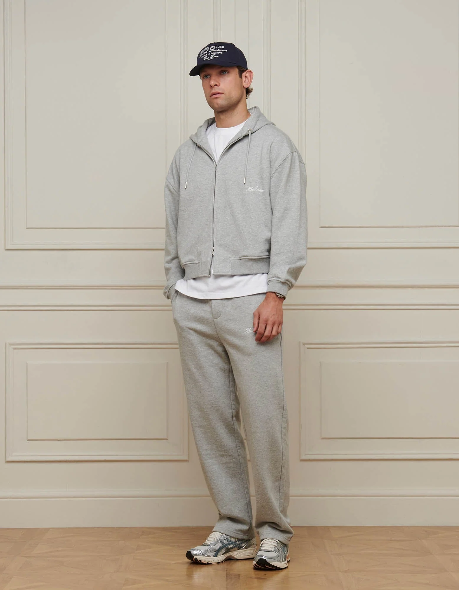 Grey Marl Logo Zip Through Hoodie - Image 4