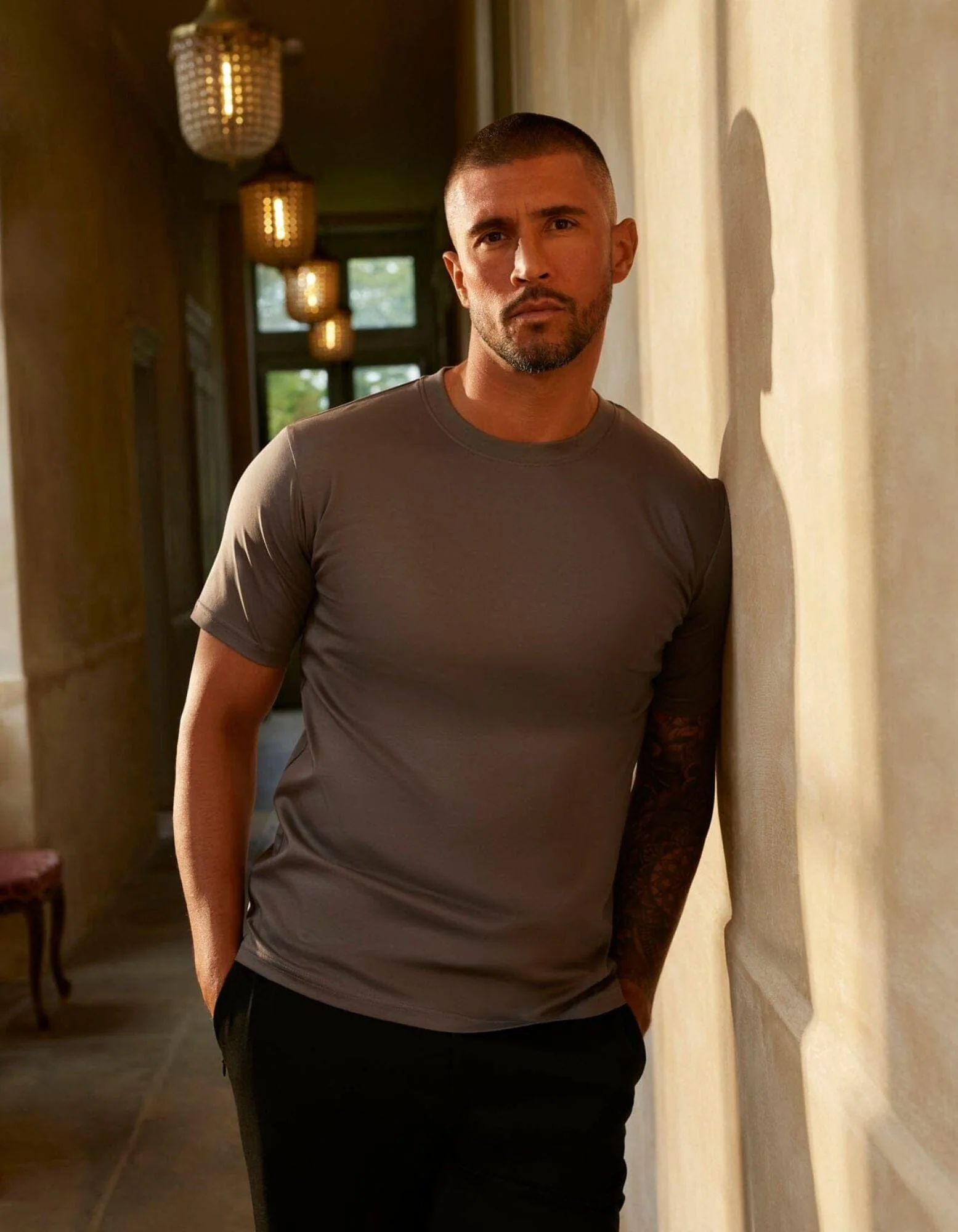 Slate Grey Mercerised T-Shirt - Image 5
