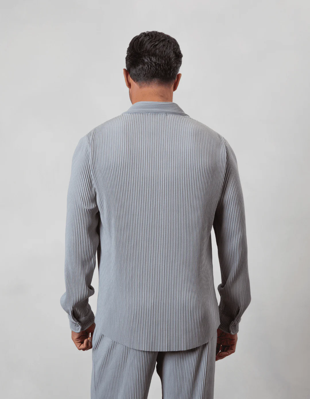 Grey Pleated L/S Shirt - Image 5