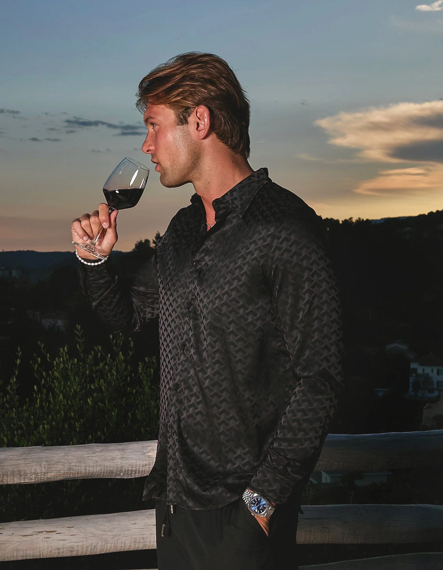 Jacquard Black Illusion Shirt - Image 3