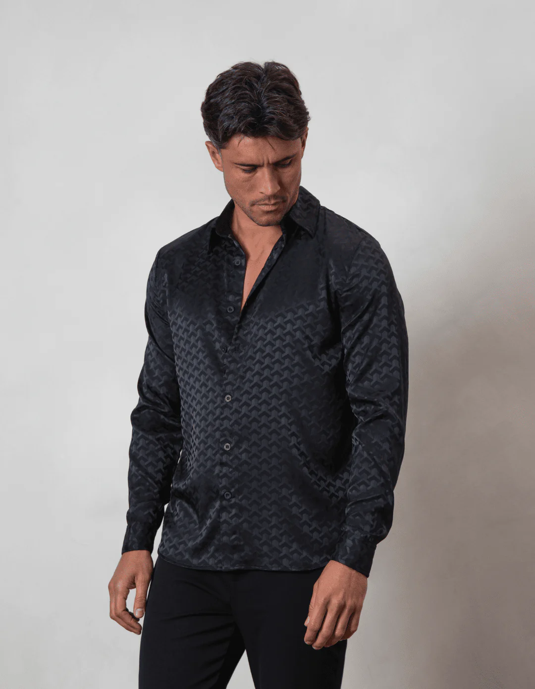 Jacquard Black Illusion Shirt - Image 4