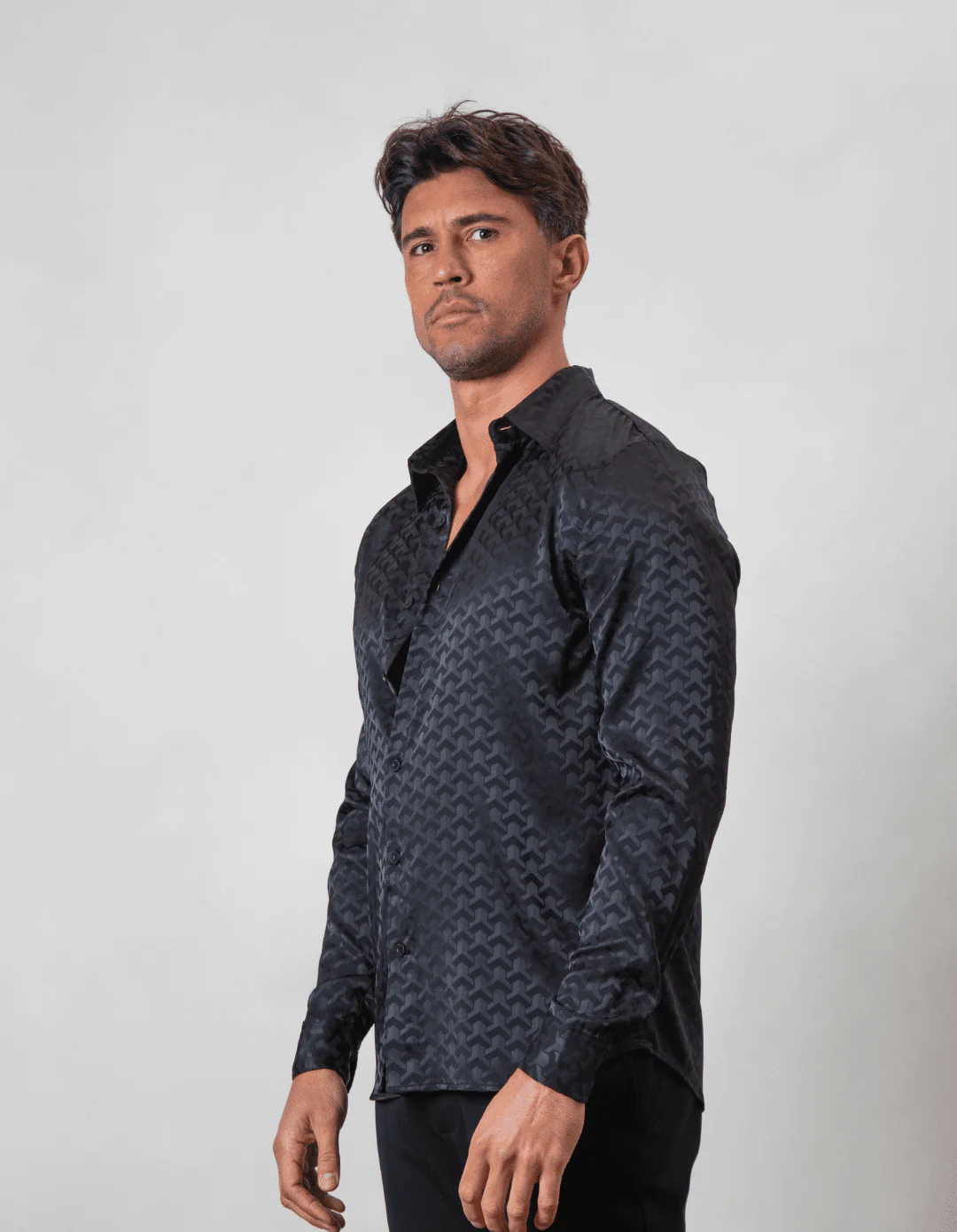 Jacquard Black Illusion Shirt - Image 5