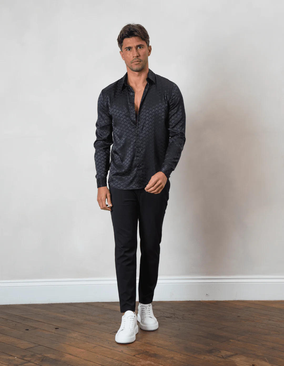 Jacquard Black Illusion Shirt - Image 7