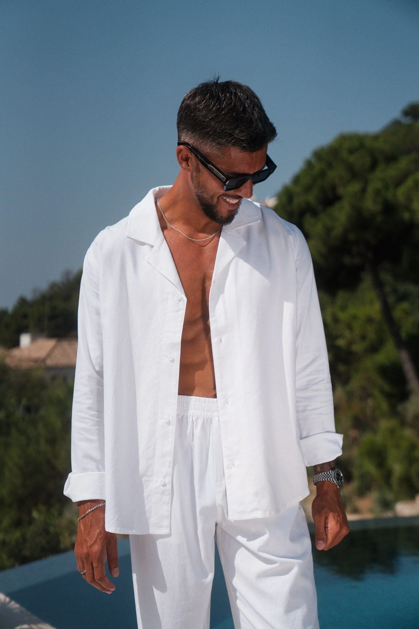 White Linen L/S Shirt - Image 3